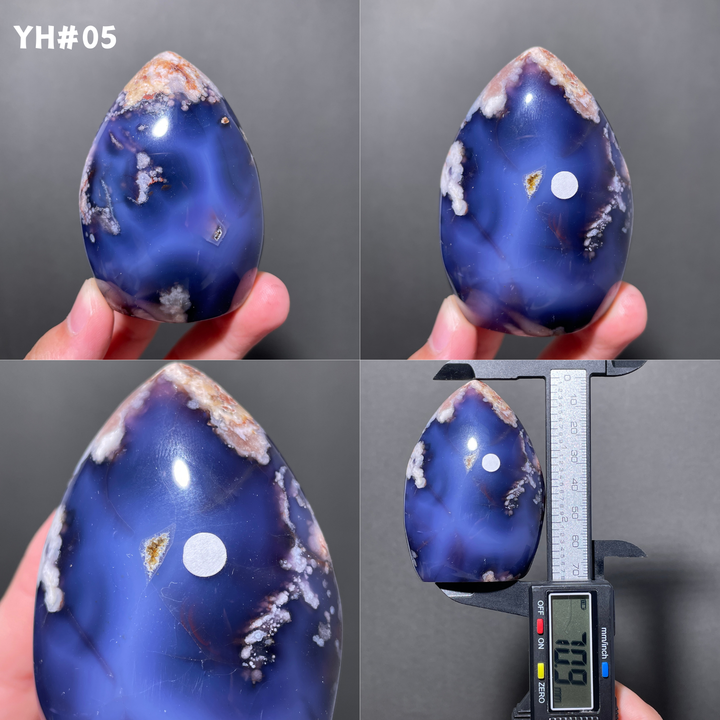 Unique,Blue Flower Agate Teardrop