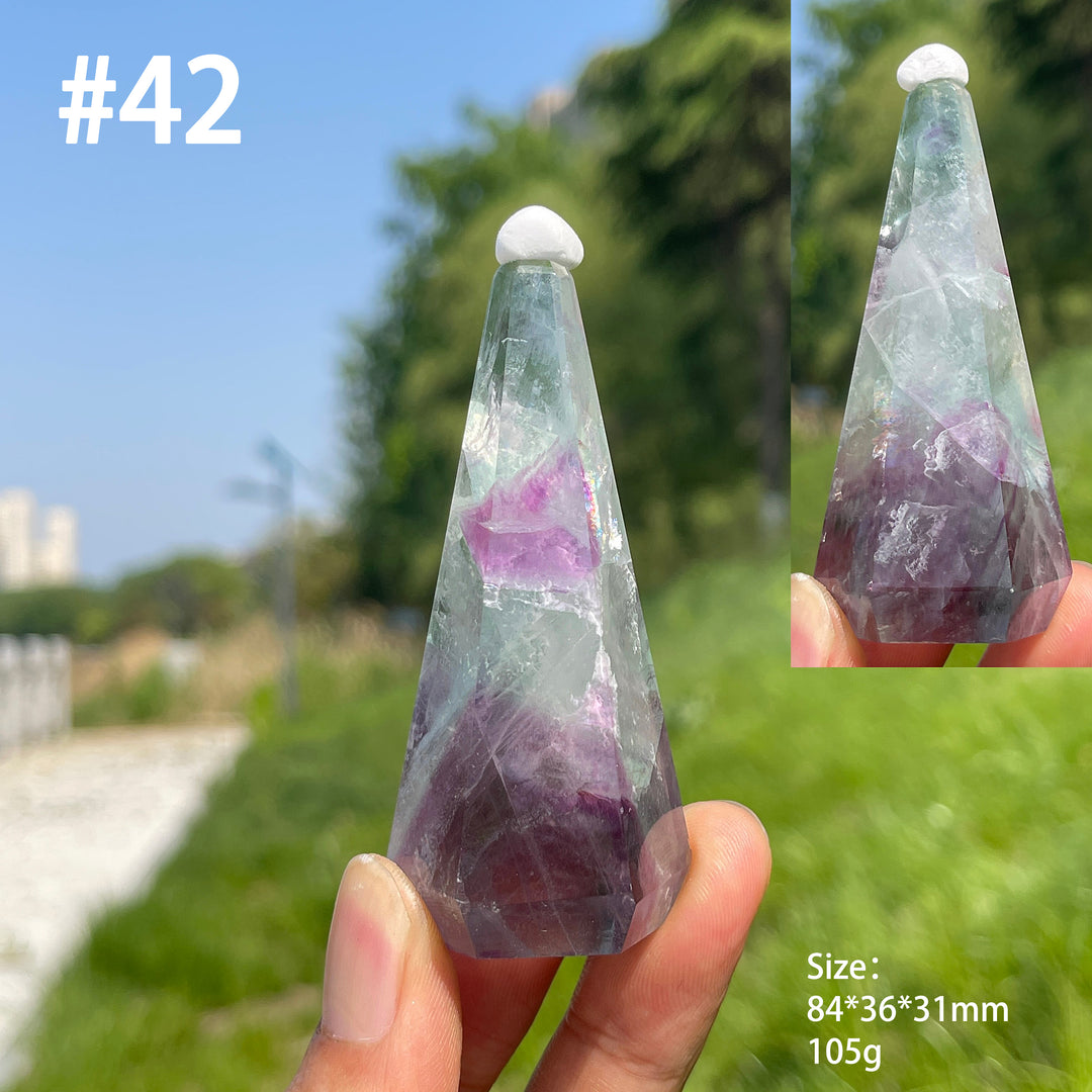 Unique,Natural Crystal Fluorite Diamond Tower
