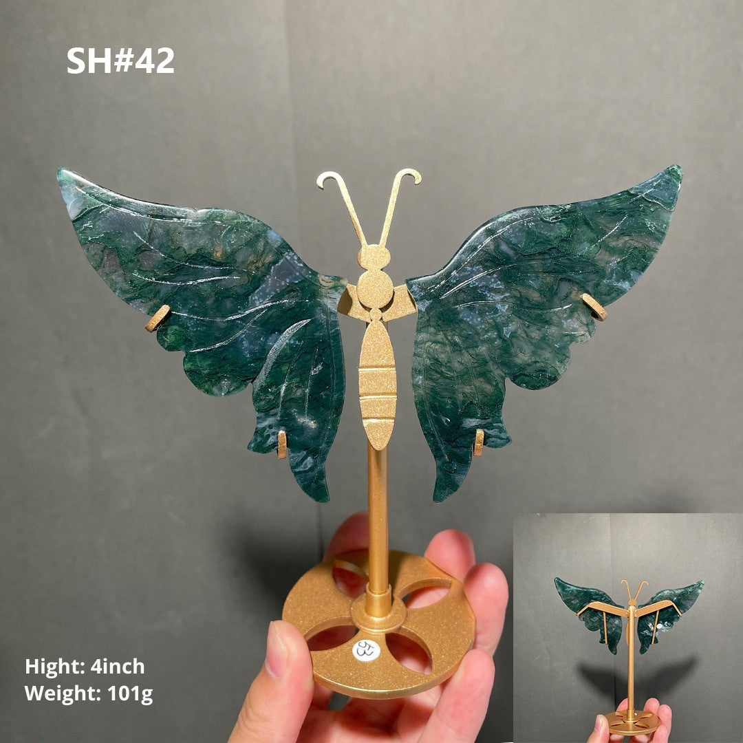 Unique,Moss Agate Butterfly