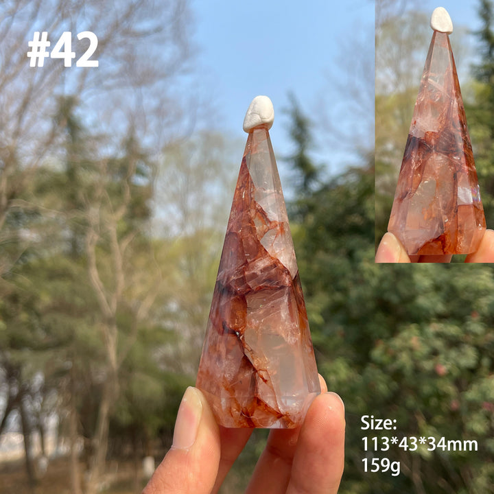 Unique,Natural Crystal Fire Quartz Diamond Tower