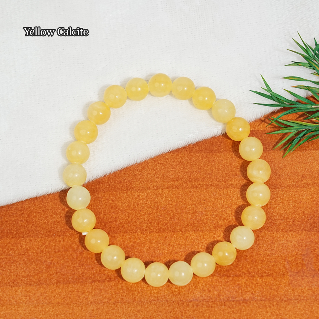 Natural 8mm Crystal Beaded Bracelet, Healing Gemstone Stretch Bangle