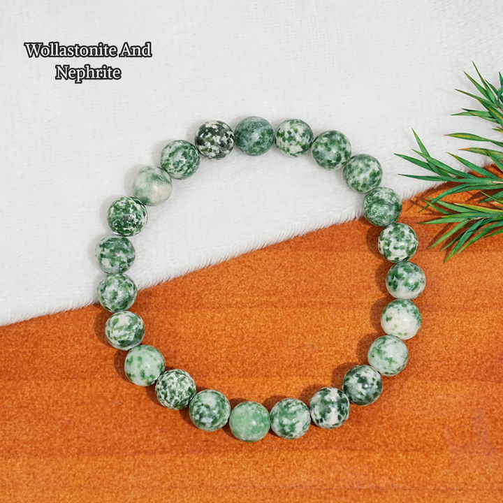 Natural 8mm Crystal Beaded Bracelet, Healing Gemstone Stretch Bangle
