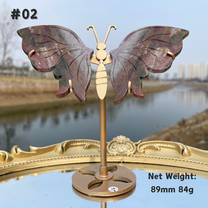 Unique,Natural Crystal Ocean Jasper Butterfly Wings