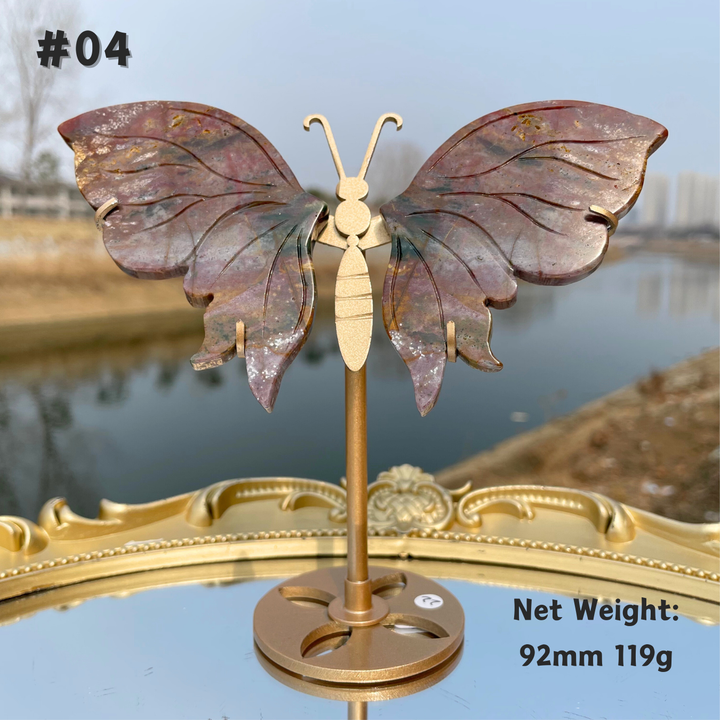 Unique,Natural Crystal Ocean Jasper Butterfly Wings