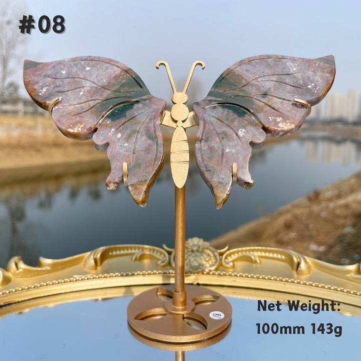 Unique,Natural Crystal Ocean Jasper Butterfly Wings