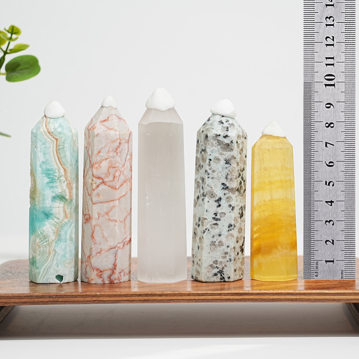 5Pcs Mixed Natural Crystal Tower Point Set