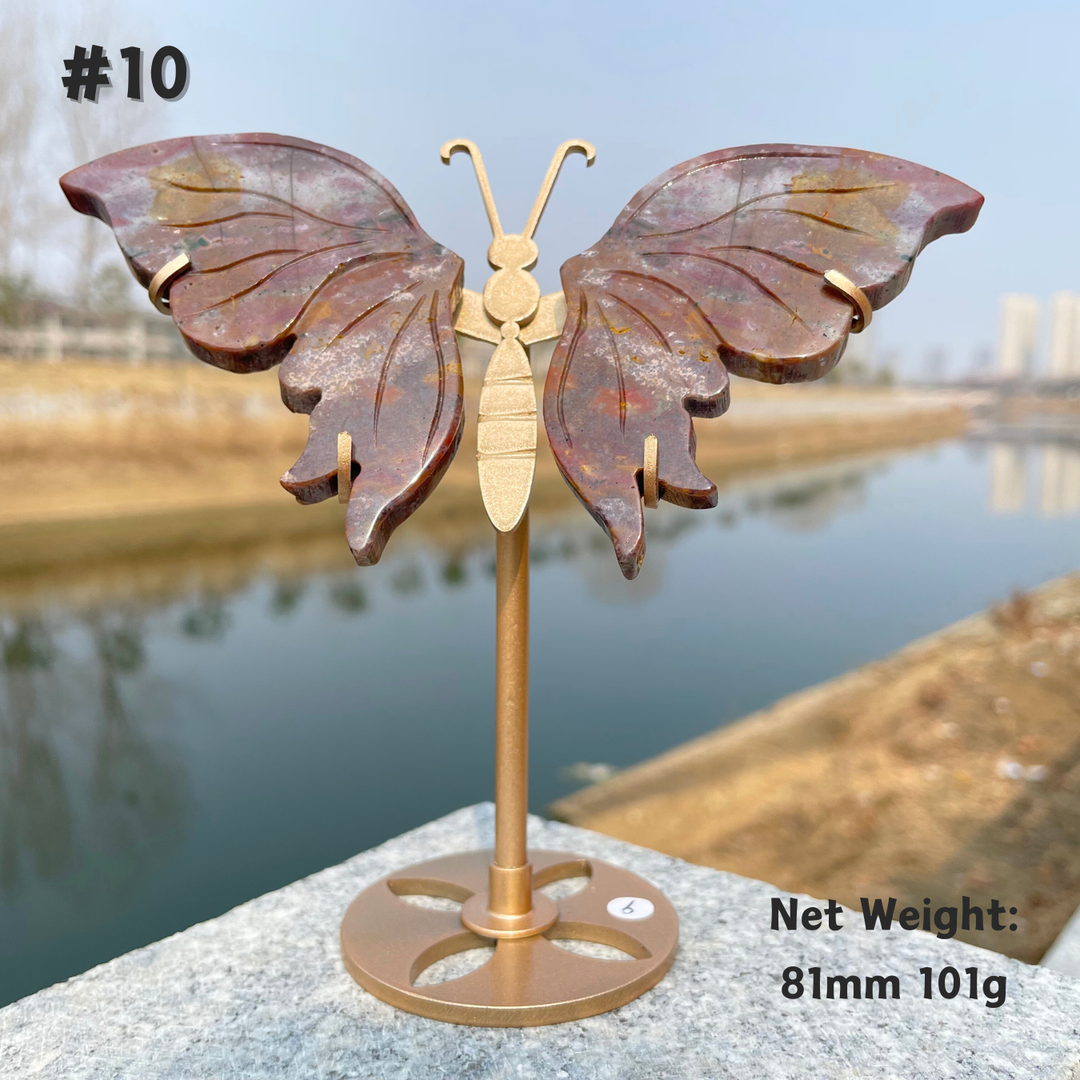 Unique,Natural Crystal Ocean Jasper Butterfly Wings