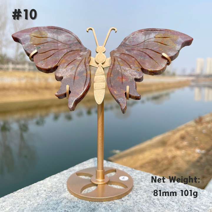 Unique,Natural Crystal Ocean Jasper Butterfly Wings