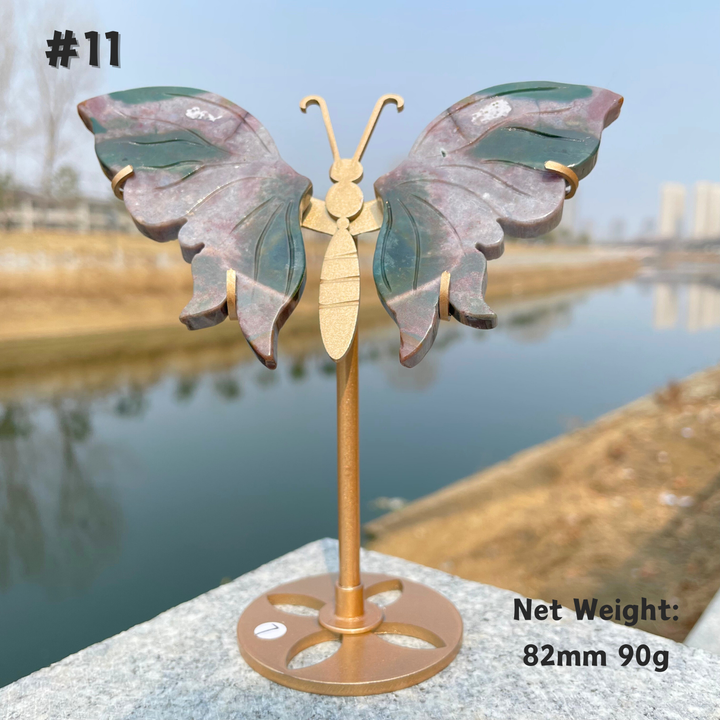 Unique,Natural Crystal Ocean Jasper Butterfly Wings