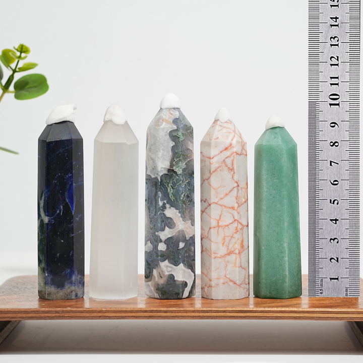 5Pcs Mixed Natural Crystal Tower Point Set