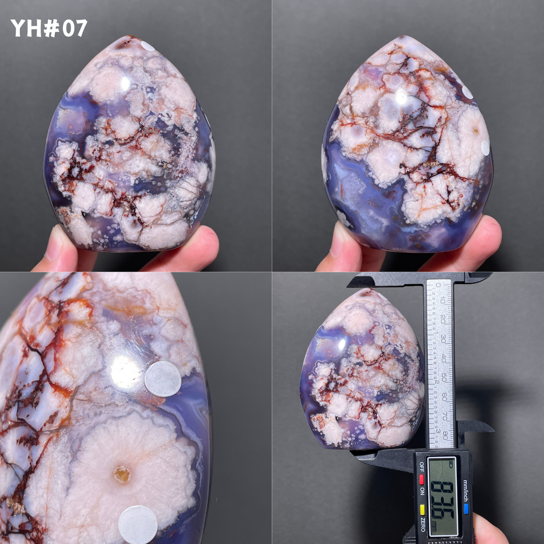 Unique,Blue Flower Agate Teardrop