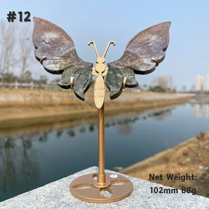 Unique,Natural Crystal Ocean Jasper Butterfly Wings