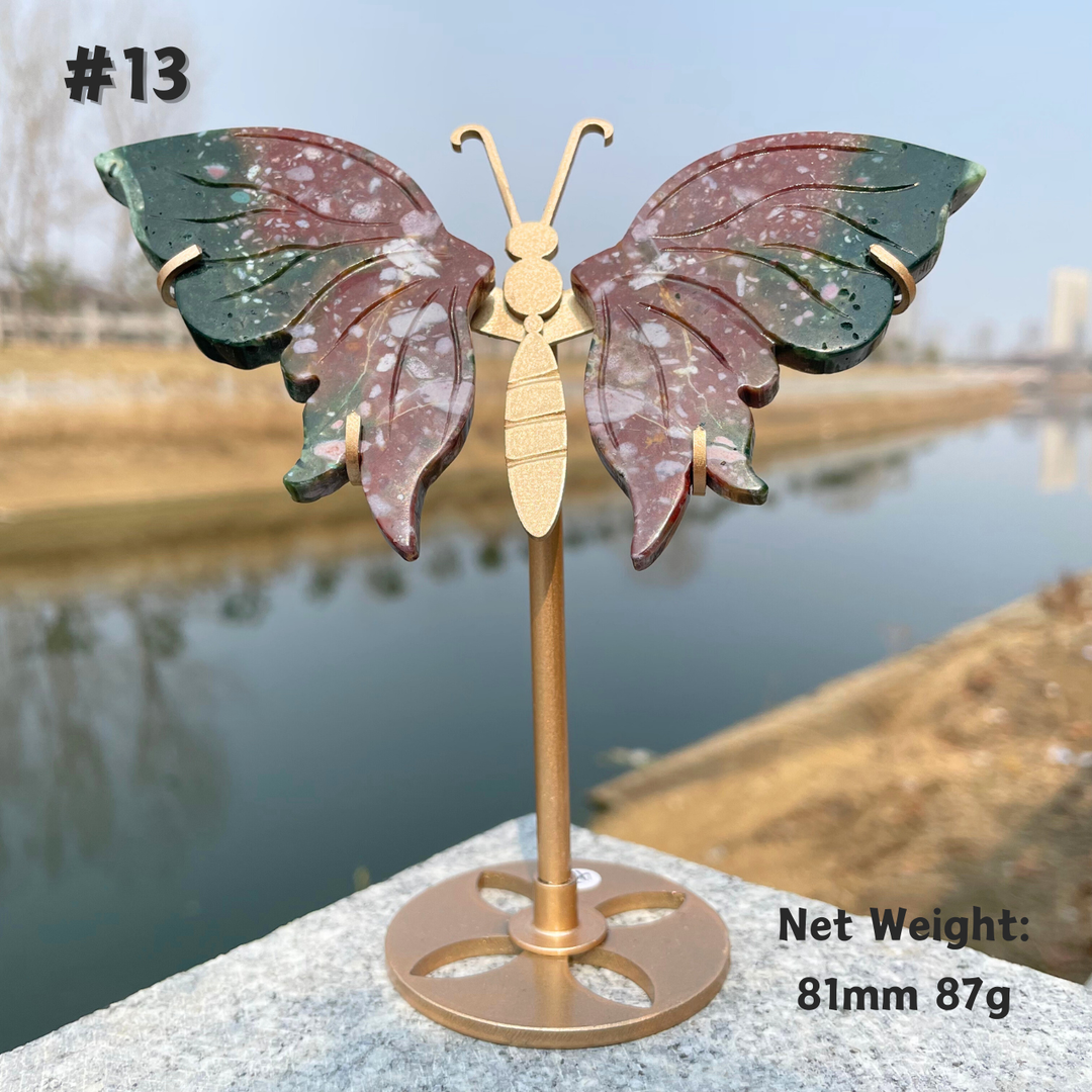 Unique,Natural Crystal Ocean Jasper Butterfly Wings