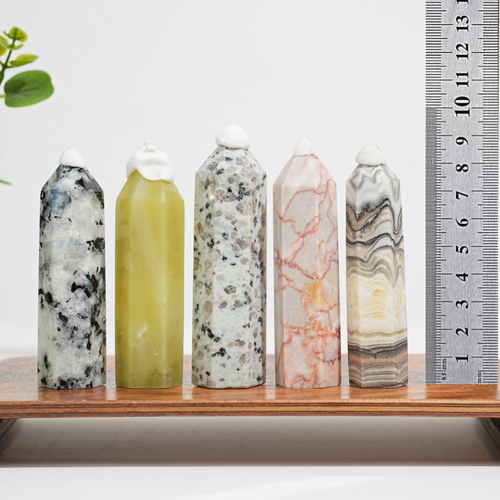 5Pcs Mixed Natural Crystal Tower Point Set