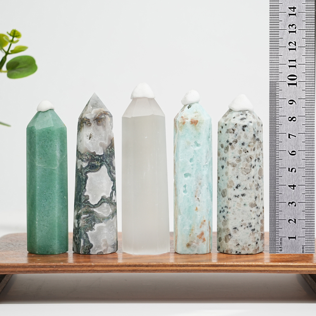 5Pcs Mixed Natural Crystal Tower Point Set