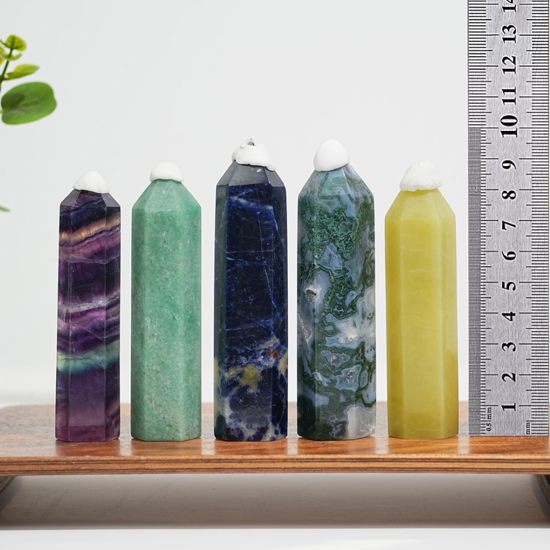 5Pcs Mixed Natural Crystal Tower Point Set