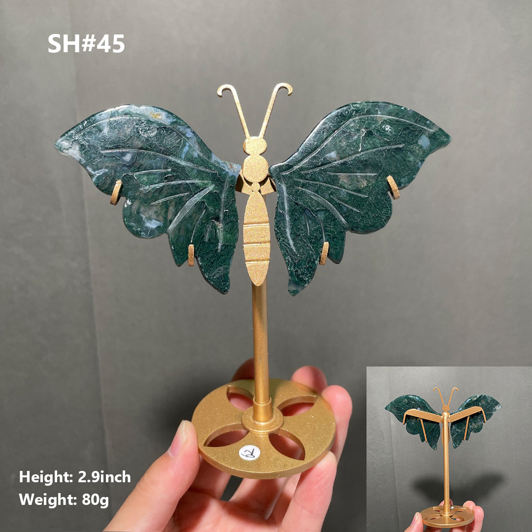 Unique,Moss Agate Butterfly