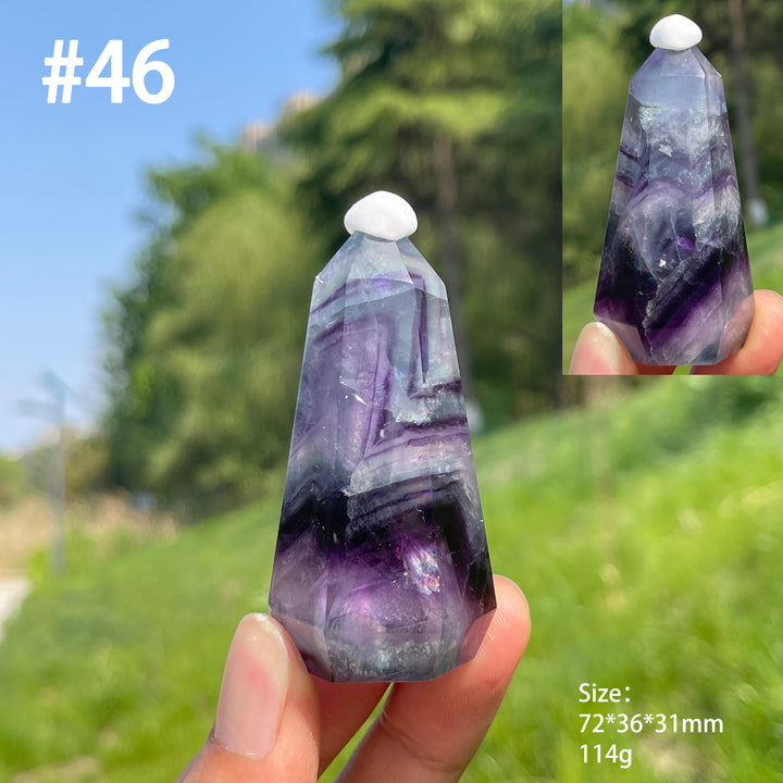 Unique,Natural Crystal Fluorite Diamond Tower