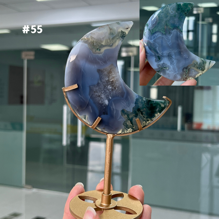 Unique,Moss Agate Moon