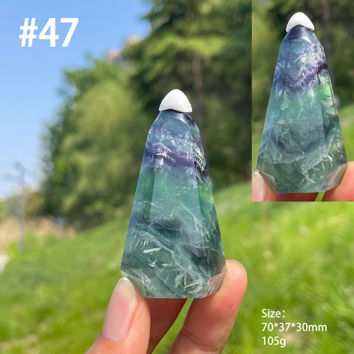 Unique,Natural Crystal Fluorite Diamond Tower