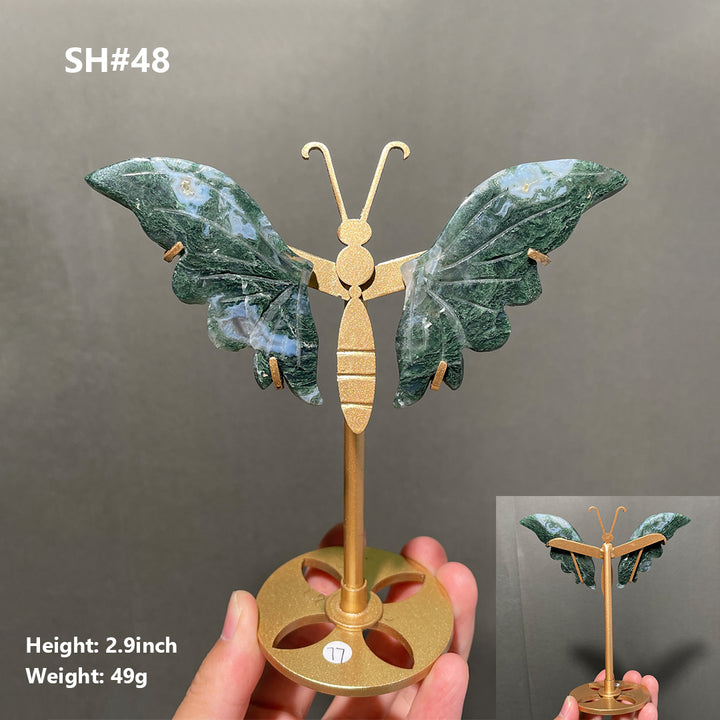 Unique,Moss Agate Butterfly