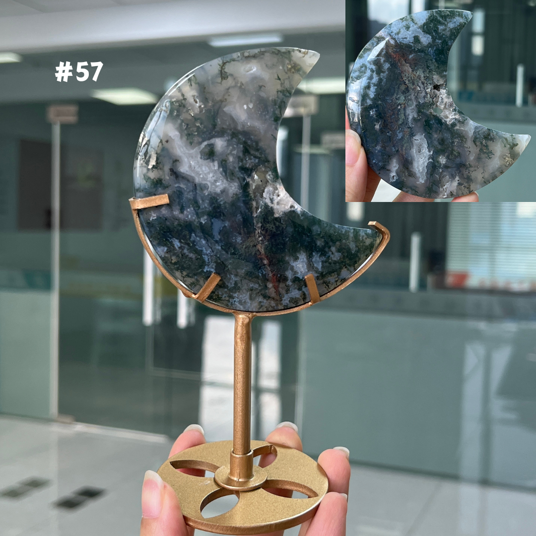 Unique,Moss Agate Moon