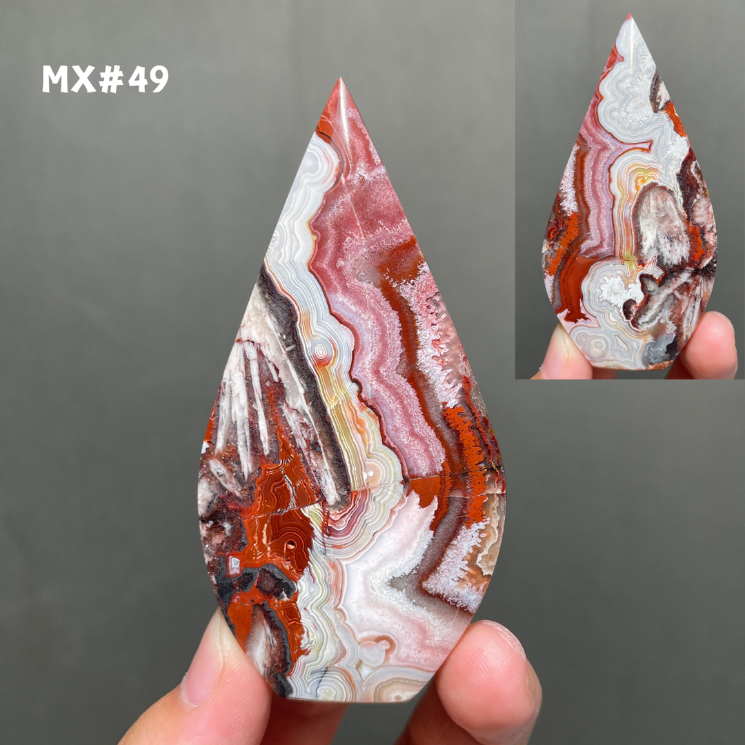 Unique, Mexican Crazy Lace Agate Teardrop