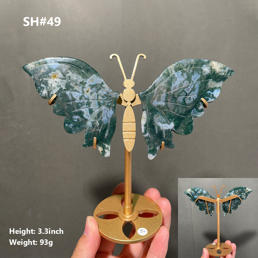 Unique,Moss Agate Butterfly