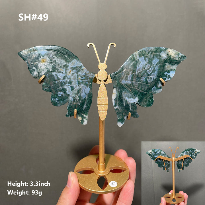 Unique,Moss Agate Butterfly