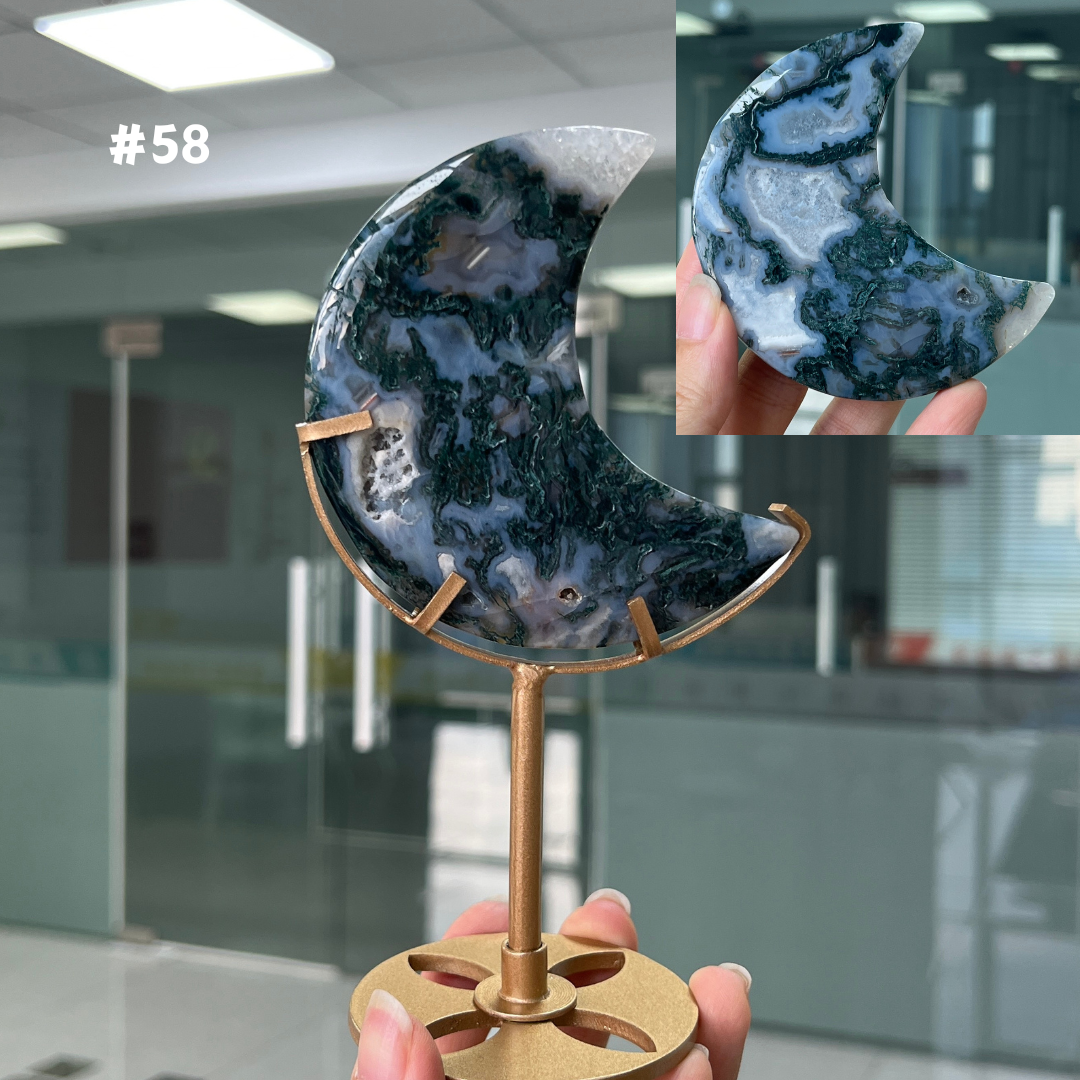 Unique,Moss Agate Moon