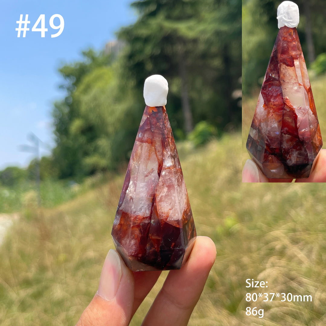 Unique,Natural Crystal Fire Quartz Diamond Tower