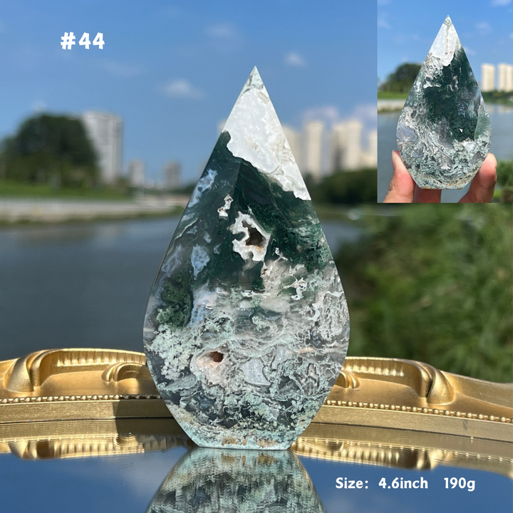 Unique,Moss Agate Teardrop