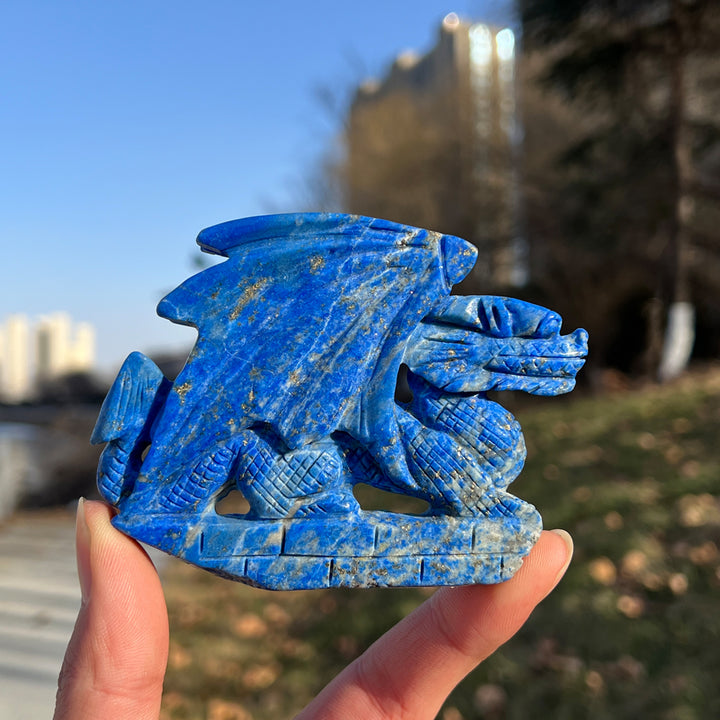 Unique,Natural Crystal Carving Lapis Lazuli Dragon