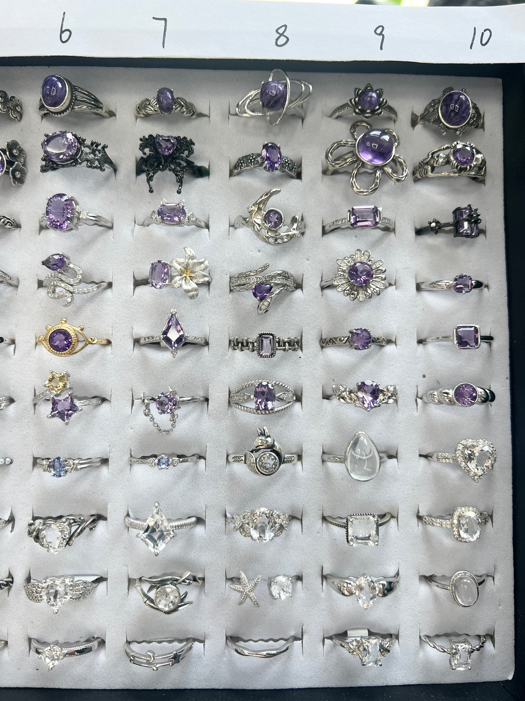 Unique,Crystal Rings-3,S925