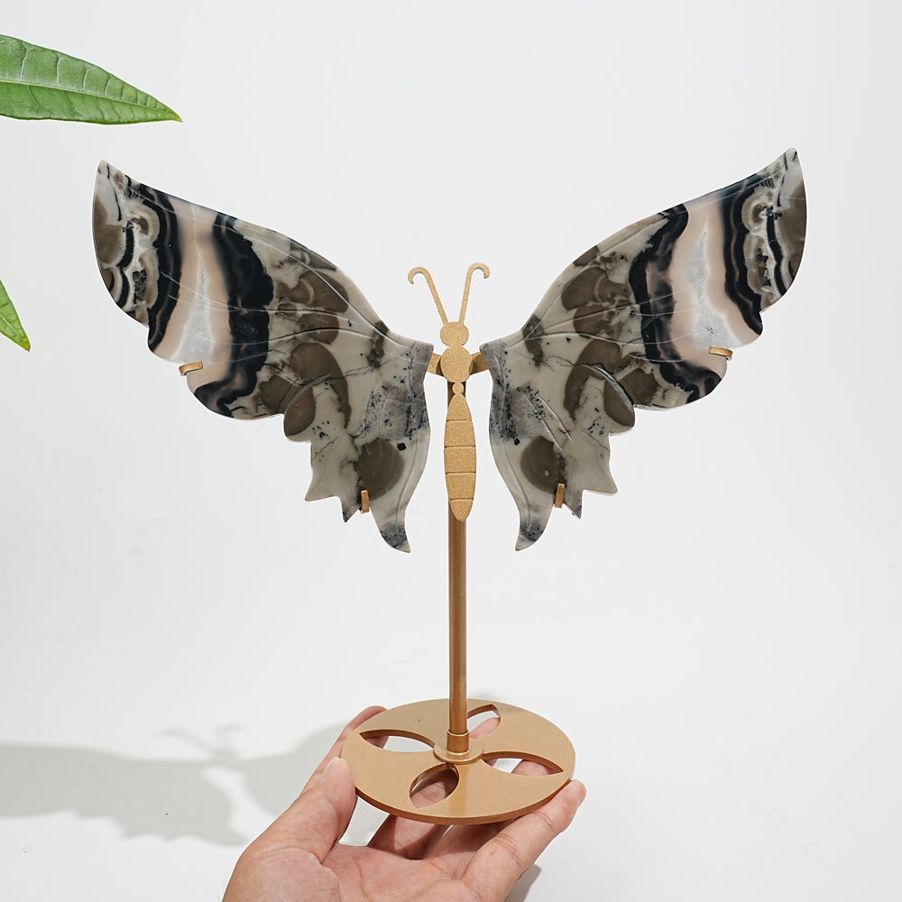 Unique,A Slightly Imperfect Natural Crystal Volcanic Agate Butterfly Wings