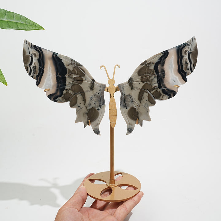 Unique,A Slightly Imperfect Natural Crystal Volcanic Agate Butterfly Wings