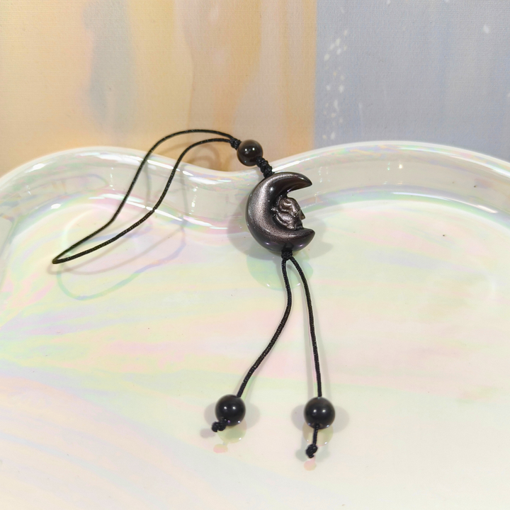 Silver Obsidian Cell phone Ornaments