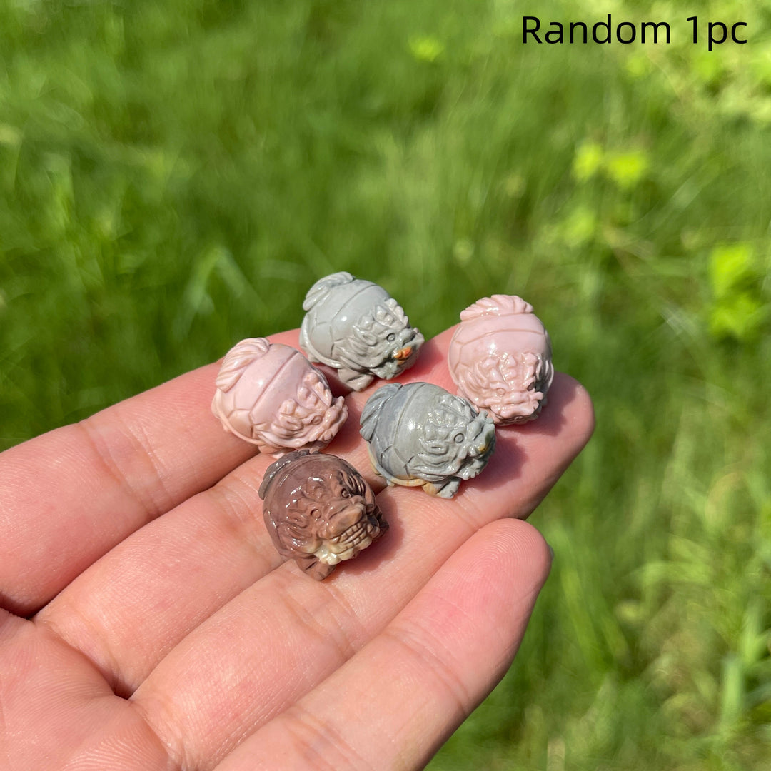 Natural Crystal Mini Alashan Agate Dragon Turtle