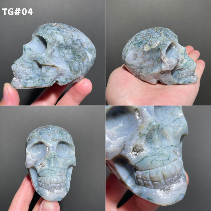 Unique,Moss Agate Skull