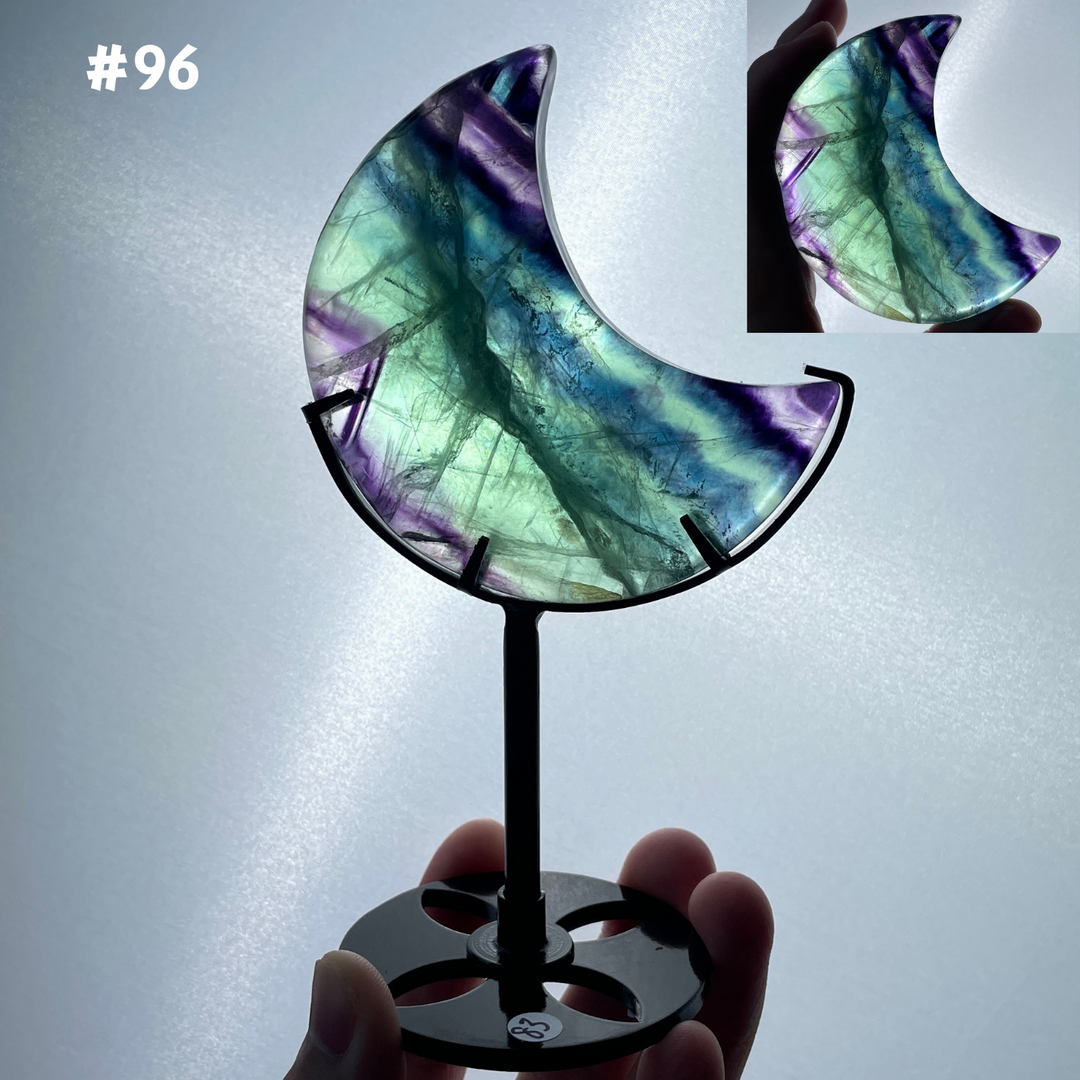 Unique,Rainbow Fluorite Moon