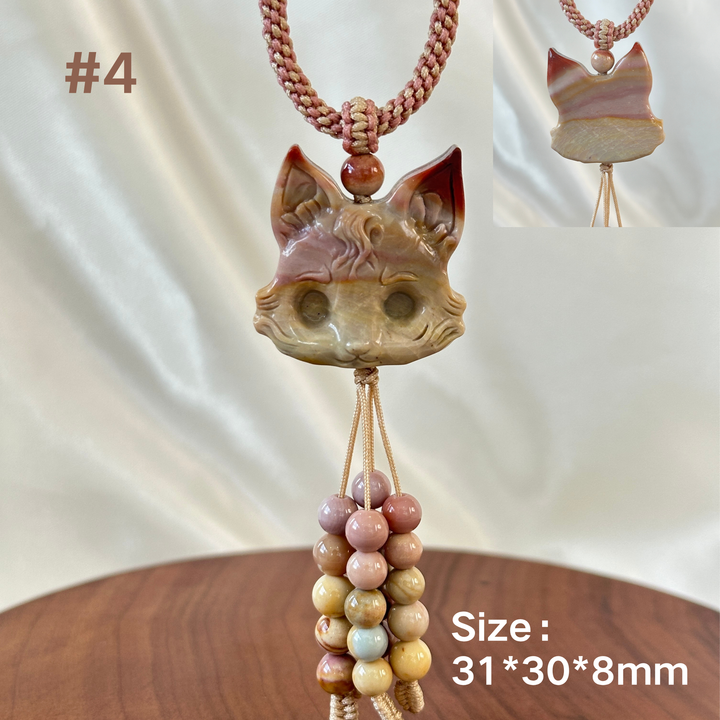 Natural Alashan Agate Fox Pendant