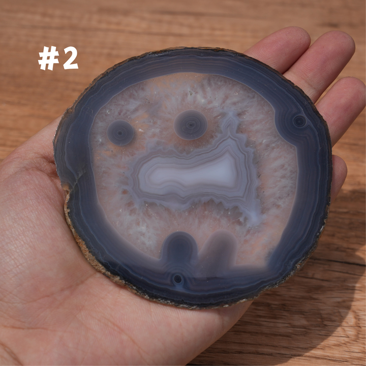 Unique, Agate Slice Smiley Face