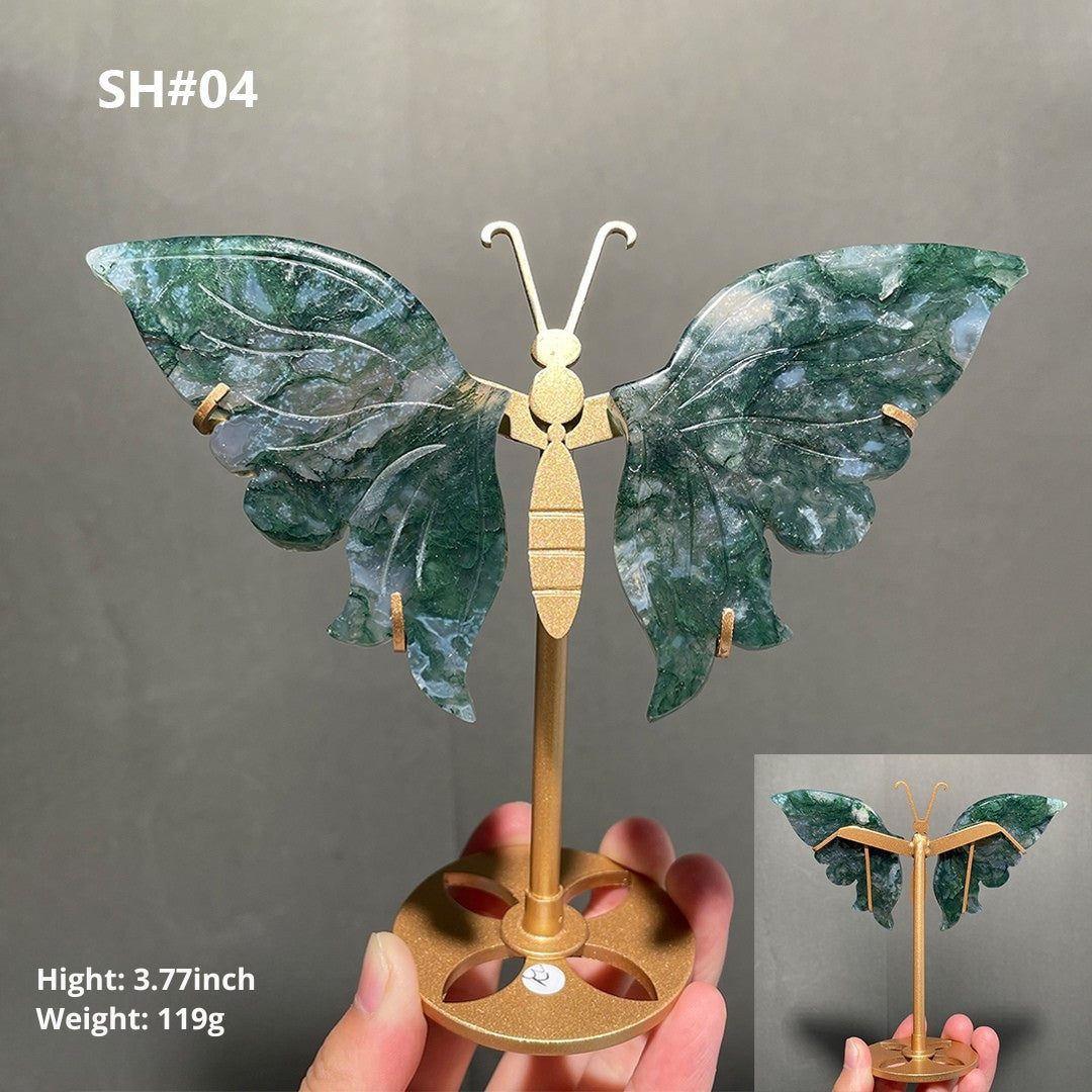 Unique,Moss Agate Butterfly