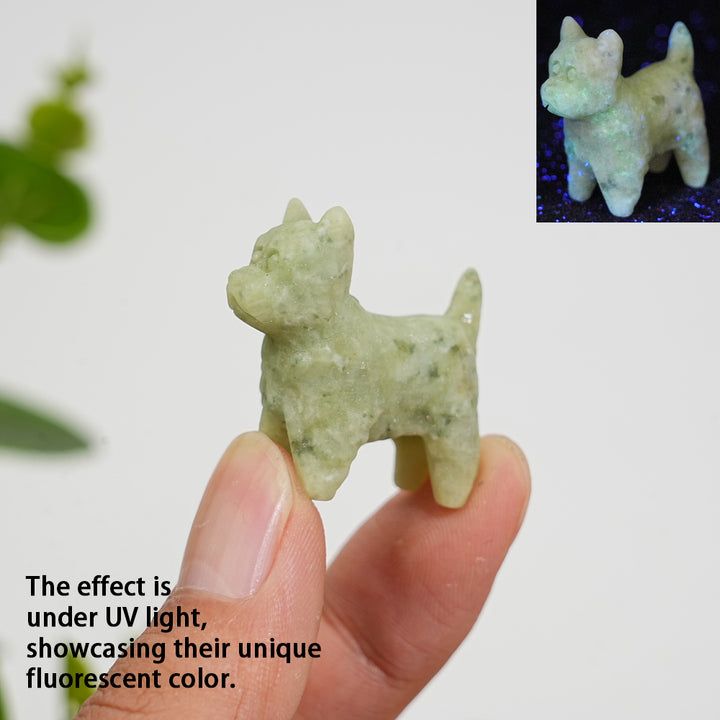 Natural Crystal Adorable Mini West Highland Carving