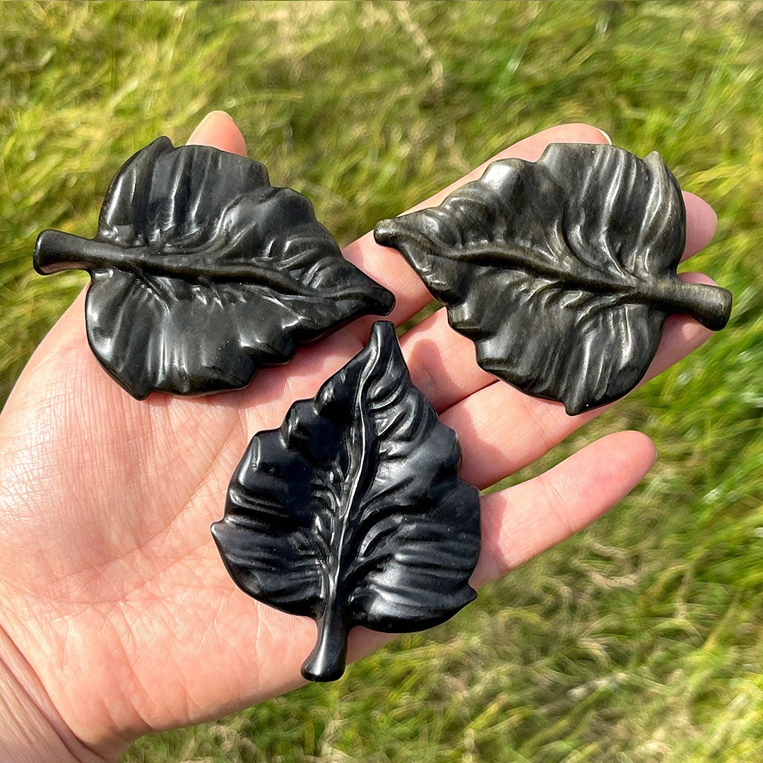 Natural Crystal Carving Leaf