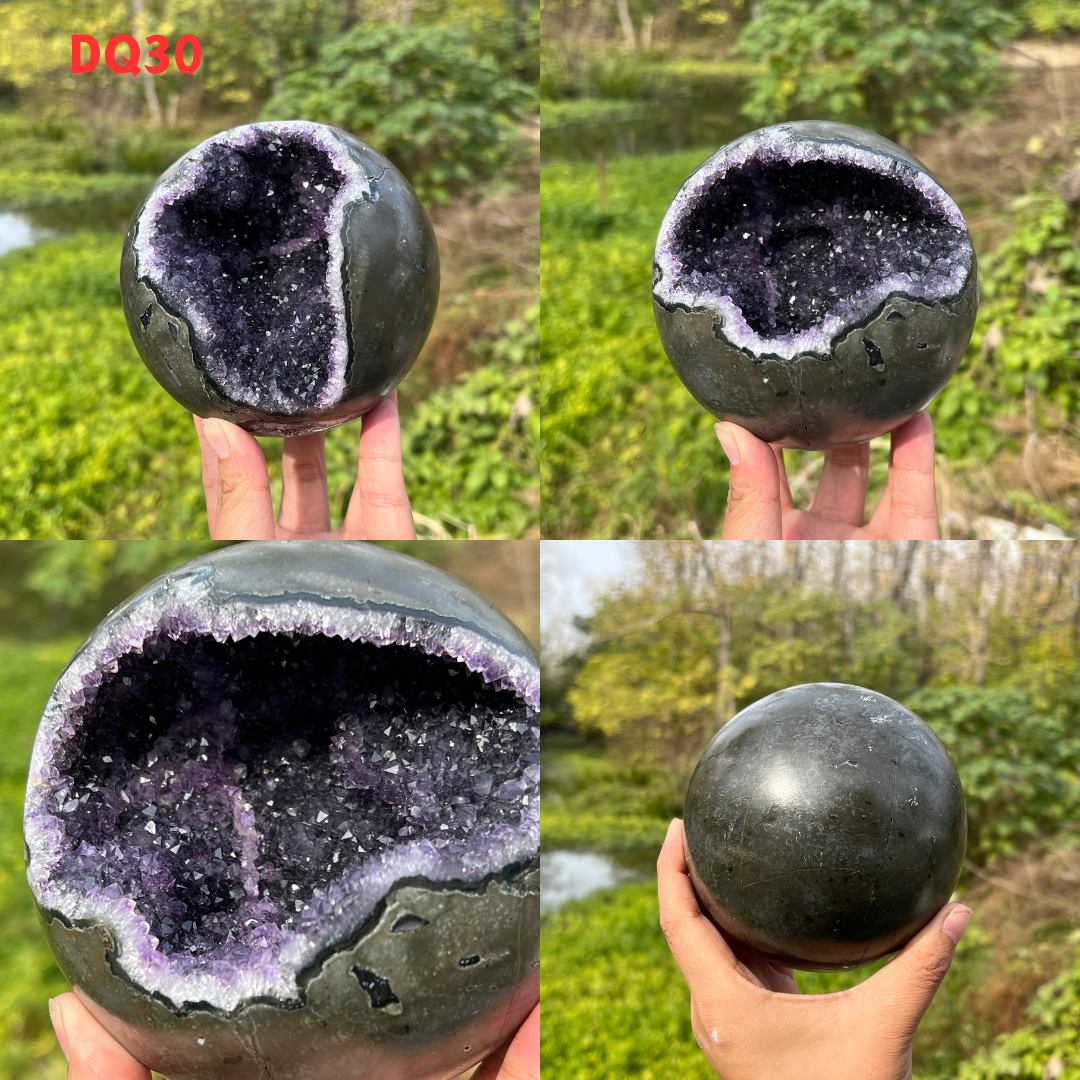 Amethyst Geode Sphere And Agate Geode Sphere