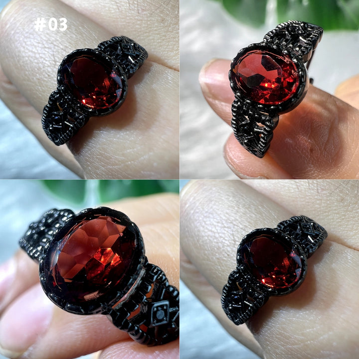 Garnet Black Ring Group,S925
