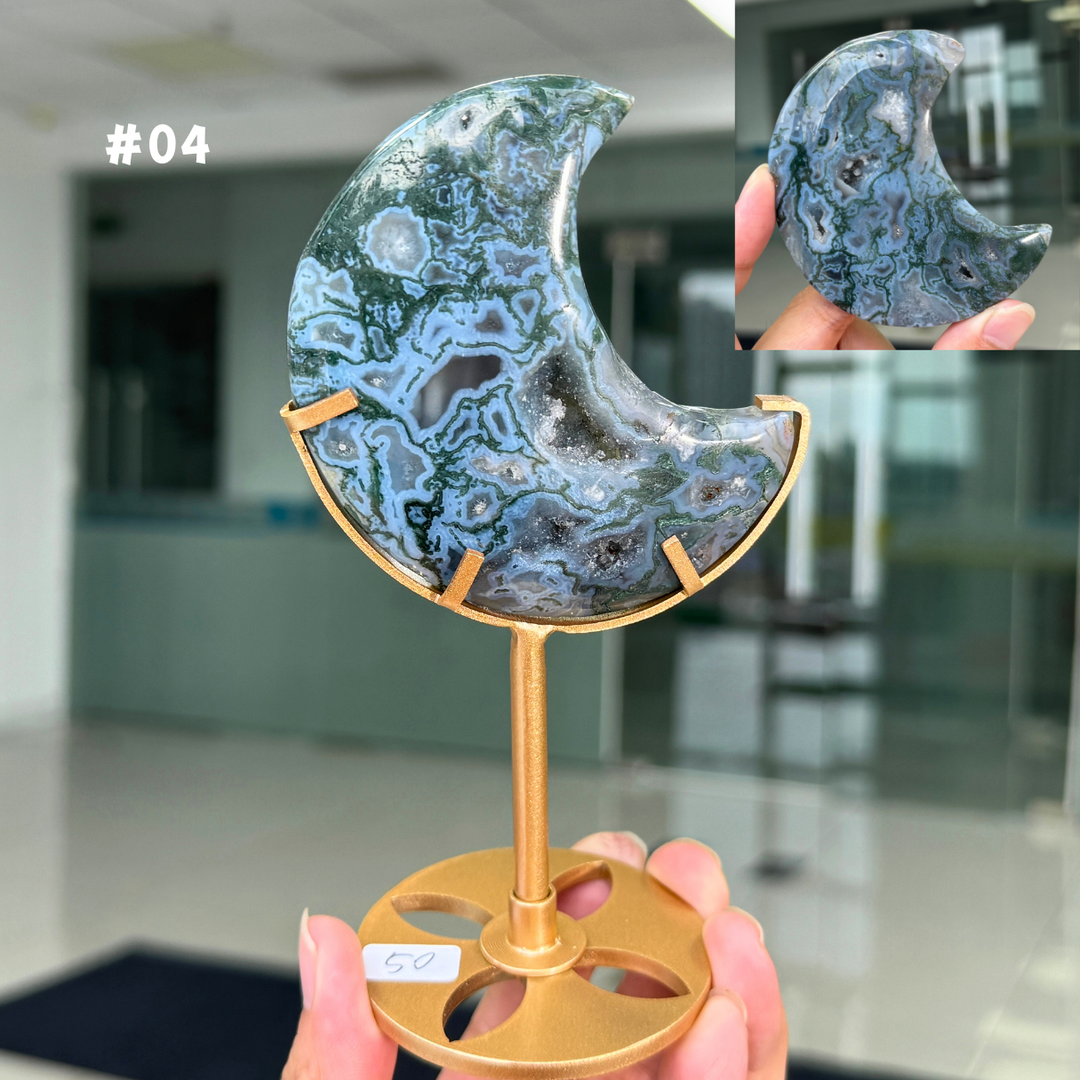 Unique,Moss Agate Moon