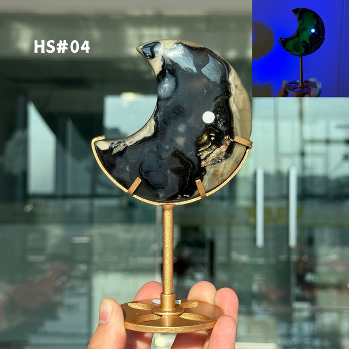 Unique,Volcanic Agate Moon