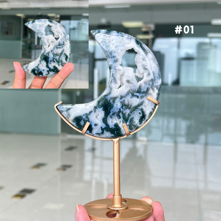 Unique,Moss Agate Moon